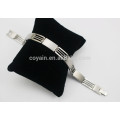 Matt Silver Rectangle en acier inoxydable Bracelet de lien simple Bijoux unisex